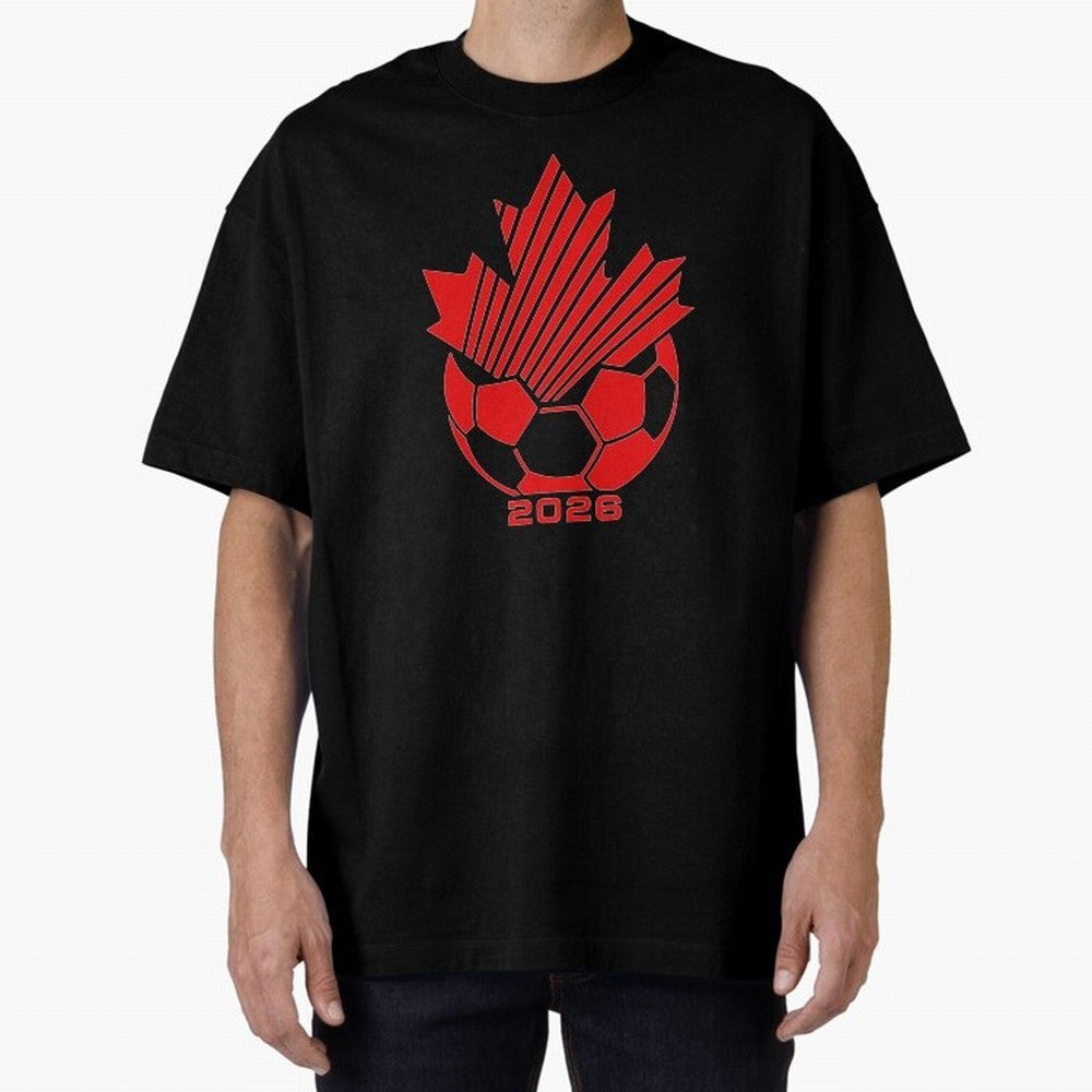 Red Maple Leaf Soccer 2026 Emblem Classic T-Shirt Celebrate Soccer Greatness during the FIFA World Cup 2026 Group Stage Journey through Mbappe and Neymar Highlights, Brazil, Portugal and Argentina Pride, Classic Soccer Heritage, Championship