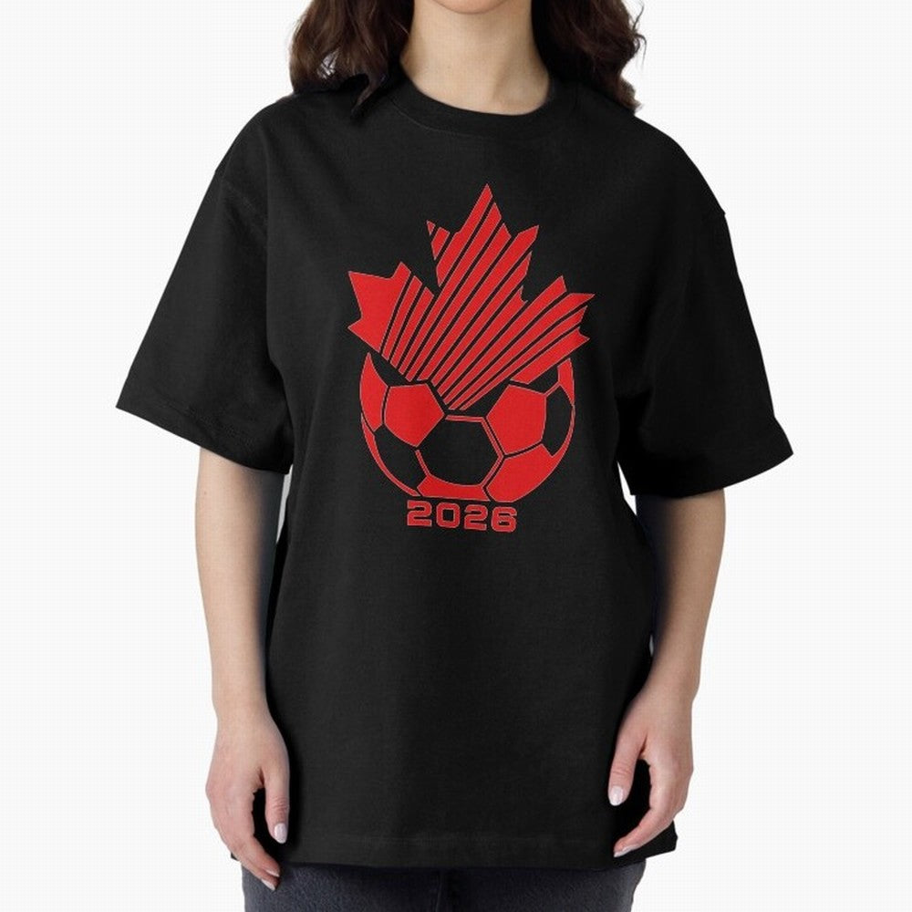 Red Maple Leaf Soccer 2026 Emblem Classic T-Shirt Celebrate Soccer Greatness during the FIFA World Cup 2026 Group Stage Journey through Mbappe and Neymar Highlights, Brazil, Portugal and Argentina Pride, Classic Soccer Heritage, Championship