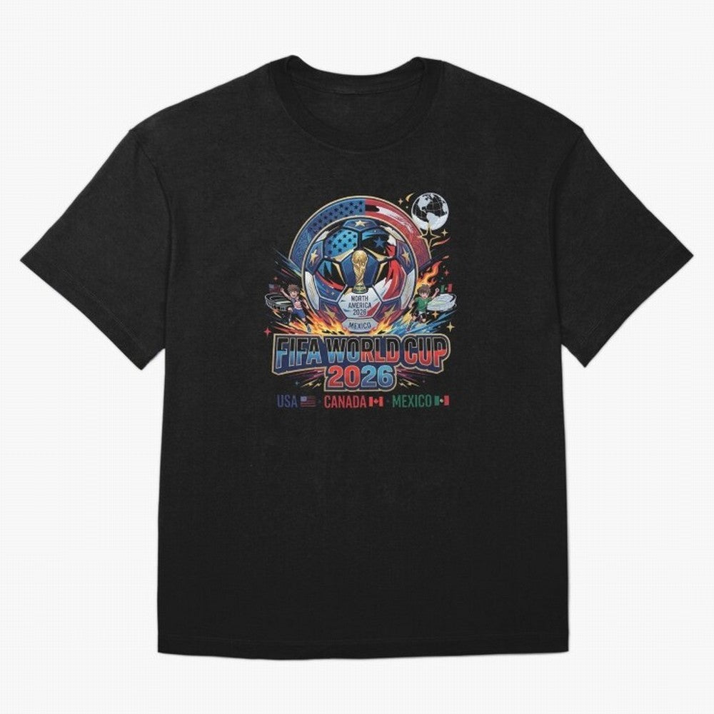 FIFA World Cup 2026 North America - USA Canada Mexico Soccer Classic T-Shirt Turn Up for the FIFA World Cup 2026 USA Canada Mexico Journey through Messi, CR7 and Mbappe Highlights, Brazil Pride, Retro Football Energy, Iconic Rivalries, Trophy Chase