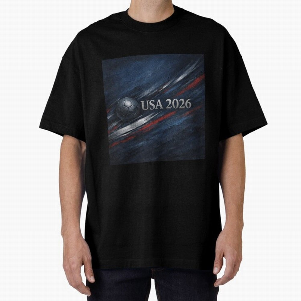 USA 2026 Soccer Emblem Inspired Classic T-Shirt Follow the Road to Match Day Hype around FIFA World Cup 2026, Cristiano Ronaldo, Germany, Fan Favorite Moments, National Team Passion, Big Match Drama and Soccer History; Perfect for Fans, Collectors,