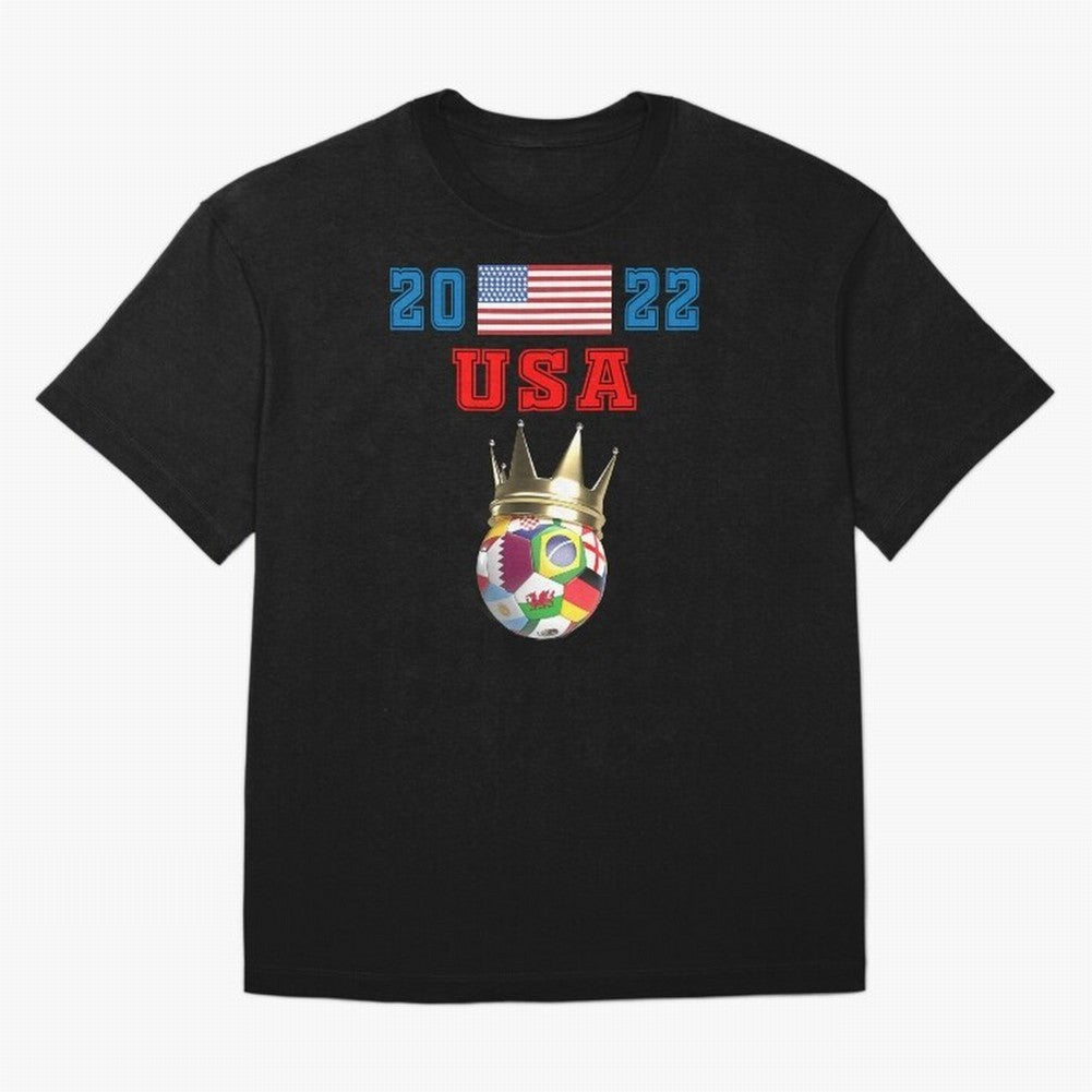 Keep Calm and support USA Football Flag Soccer Jersey Classic T-Shirt Support Your Favorite Stars during Match Day Hype around FIFA World Cup 2026 Group Stage, Messi and Cristiano Ronaldo, Argentina, France and Brazil, Sports Nostalgia,