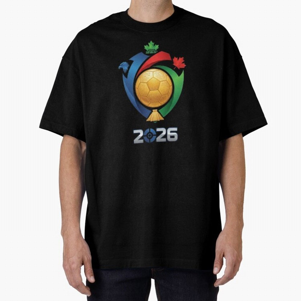 Golden Soccer Ball 2026 Host Nations Emblem Classic T-Shirt Capture Stadium Memories from FIFA World Cup 2026 for Fans of Neymar and Portugal, Bringing Worldwide Fan Energy, Dramatic Goals, Stadium Lights and Championship Celebrations; Made for
