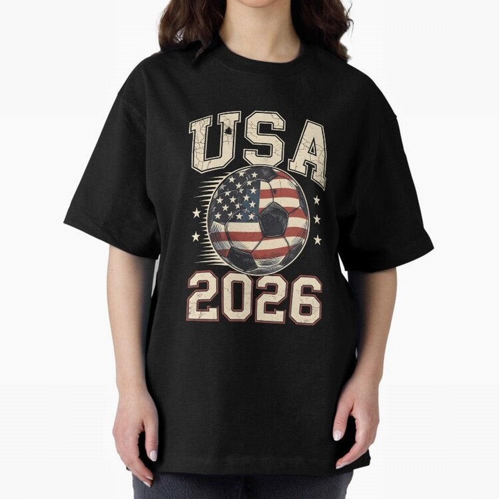 USA 2026 World Cup Soccer Classic T-Shirt Celebrate Football Heritage in FIFA World Cup 2026 USA Canada Mexico Highlighting Haaland and Mbappe, Argentina and Brazil Energy, Championship Spirit, Famous Goals, Roaring Crowds and International