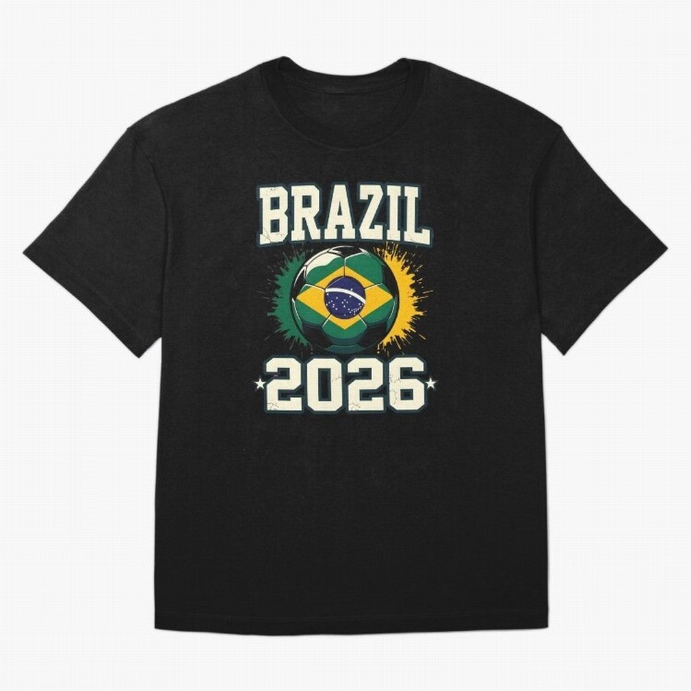 Brazil Soccer Football 2026 Classic T-Shirt Remember Match Day Hype around FIFA World Cup 2026 Group Stage, Mbappe, Brazil, Vintage Soccer Flavor, Modern Football Stars, National Flags and Final Night Emotion; Ideal for Football Dads, Football