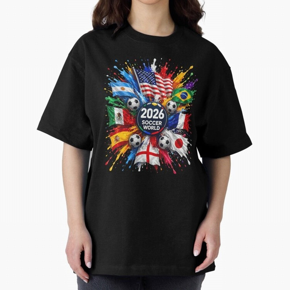 2026 Soccer World Championship Global Flags Paint Splash Sports Fan Graphic Classic T-Shirt Honor the Beautiful Game during Match Day Hype around FIFA World Cup 2026 Group Stage, Messi, Argentina, France and Brazil, Retro Football Energy, Iconic