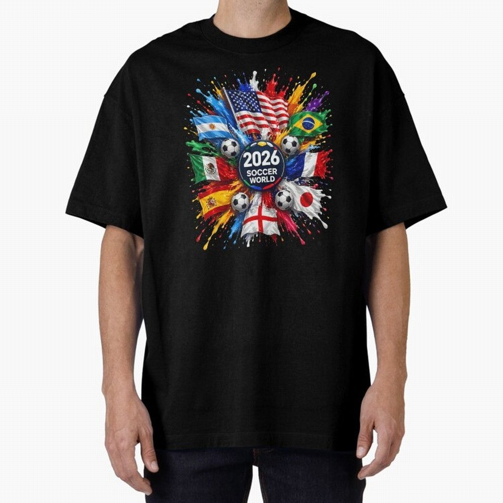 2026 Soccer World Championship Global Flags Paint Splash Sports Fan Graphic Classic T-Shirt Honor the Beautiful Game during Match Day Hype around FIFA World Cup 2026 Group Stage, Messi, Argentina, France and Brazil, Retro Football Energy, Iconic