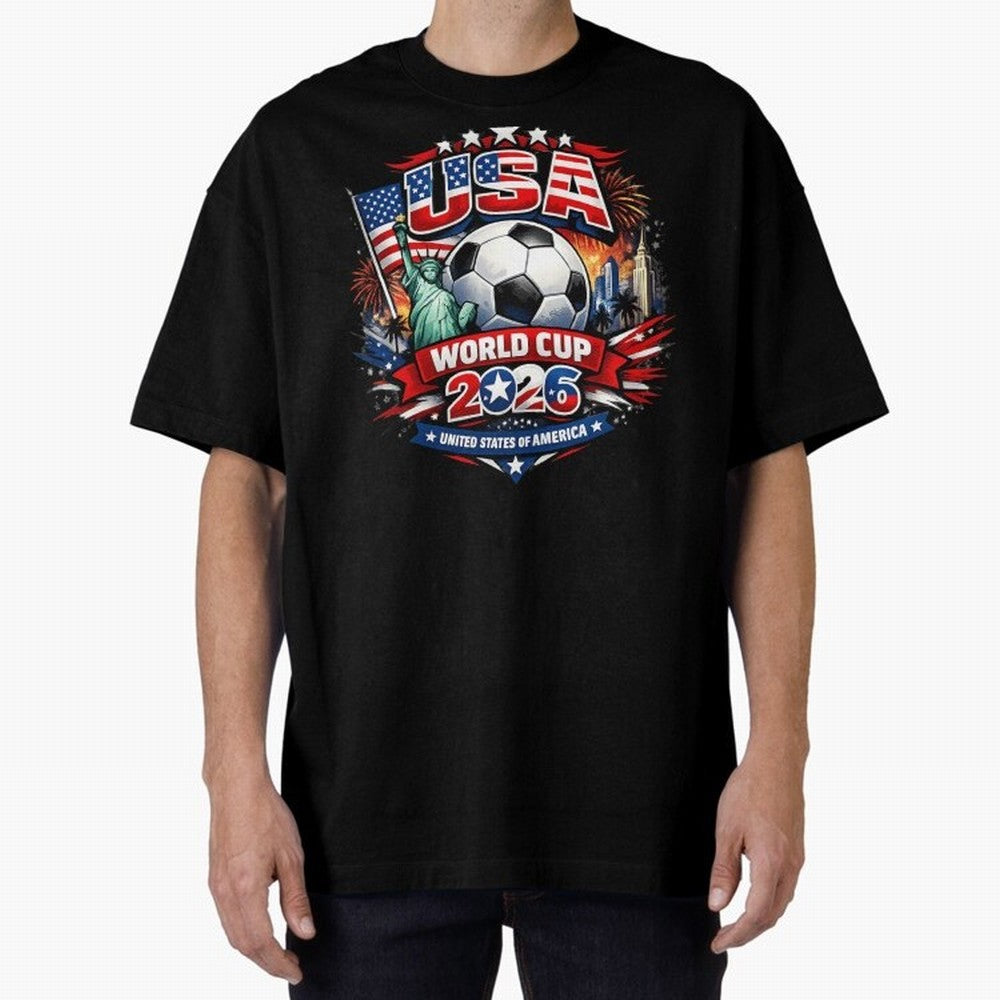 USA World Cup 2026 Soccer Graphic ¨C Patriotic Football Fan Art Classic T-Shirt Fuel Your Fan Pride for Global Football Passion for FIFA World Cup 2026 USA Canada Mexico, with Messi, Neymar and Mbappe, Argentina, France and Brazil, Match Day