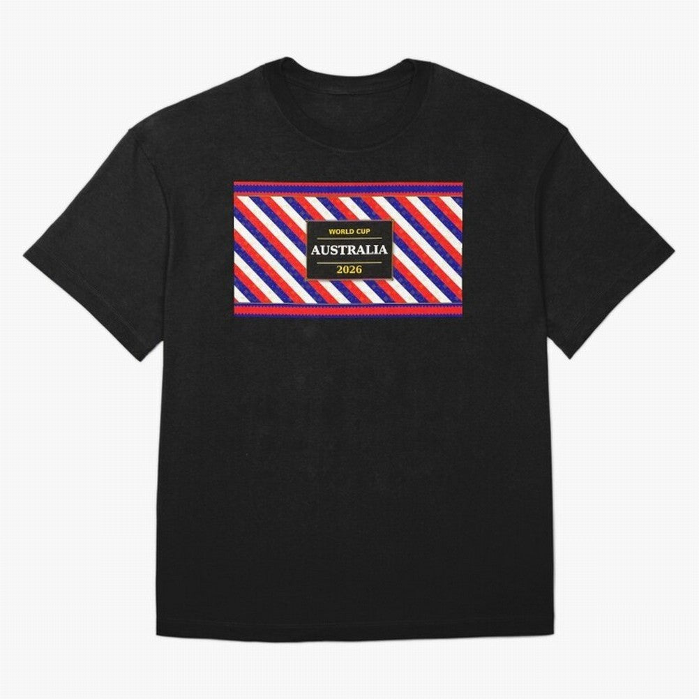 Australia Football Fan 2026 Black Flag Colors Pattern Classic T-Shirt Enjoy FIFA World Cup 2026 Group Stage Spirit, Filled with Spain, Neymar, Haaland and Cristiano Ronaldo, Goal Celebration Energy, Supporter Heritage, Football Icons and Worldwide