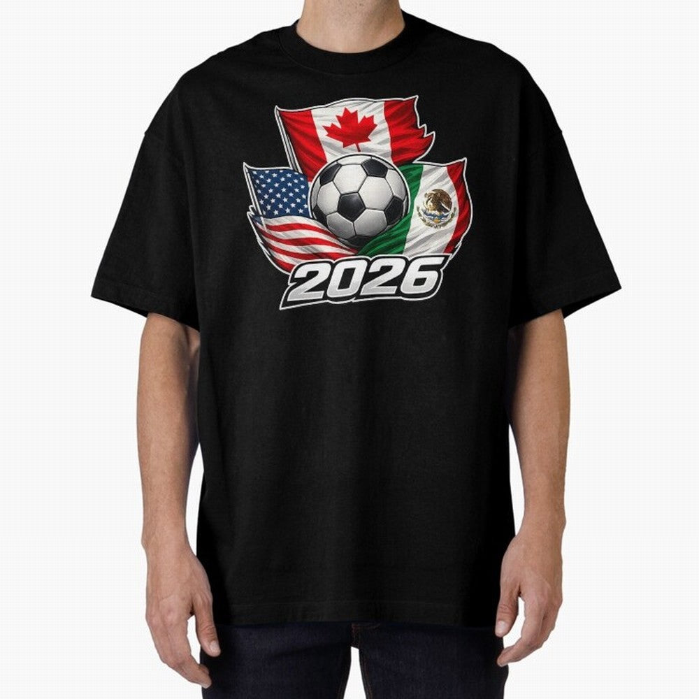Soccer 2026 USA Canada Mexico ¨C World Football Flags Classic T-Shirt Step into FIFA World Cup 2026 USA Canada Mexico for Fans of Messi and Argentina, Bringing Championship Spirit, Famous Goals, Roaring Crowds and International Football Unity;