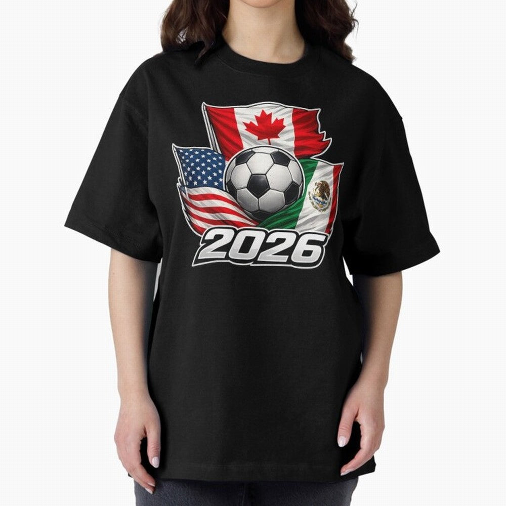 Soccer 2026 USA Canada Mexico ¨C World Football Flags Classic T-Shirt Step into FIFA World Cup 2026 USA Canada Mexico for Fans of Messi and Argentina, Bringing Championship Spirit, Famous Goals, Roaring Crowds and International Football Unity;