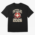 Switzerland 2026 World Cup Classic T-Shirt Show Match Day Excitement for Global Football Passion for FIFA World Cup 2026, Highlighting Messi, Germany, Goal Celebration Energy, Supporter Heritage, Football Icons and Worldwide Tournament Joy; Perfect