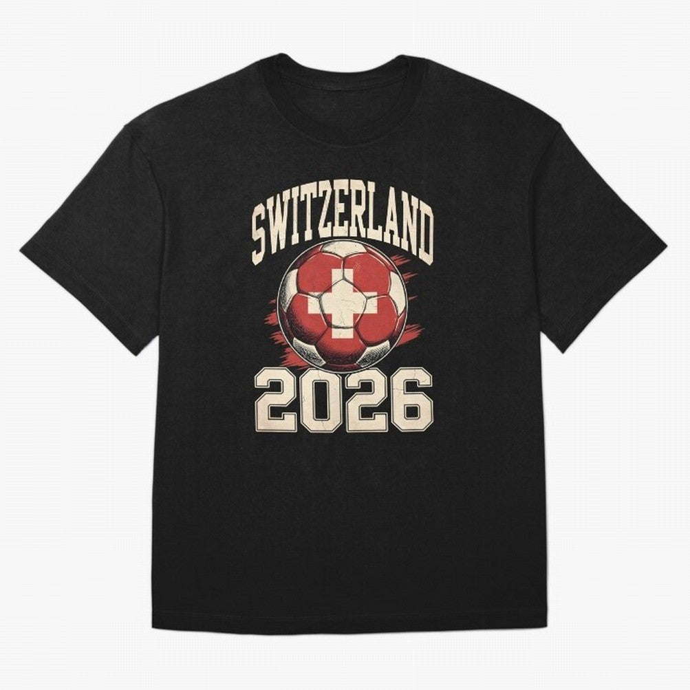 Switzerland 2026 World Cup Classic T-Shirt Show Match Day Excitement for Global Football Passion for FIFA World Cup 2026, Highlighting Messi, Germany, Goal Celebration Energy, Supporter Heritage, Football Icons and Worldwide Tournament Joy; Perfect