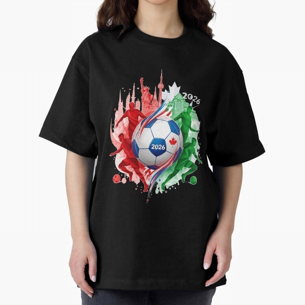 Internation Unity 2026 Classic T-Shirt Represent the Passion of Global Football Passion for FIFA World Cup 2026 USA Canada Mexico, Made for Messi, CR7 and Mbappe, Portugal, Vintage Soccer Flavor, Modern Football Stars, National Flags and Final