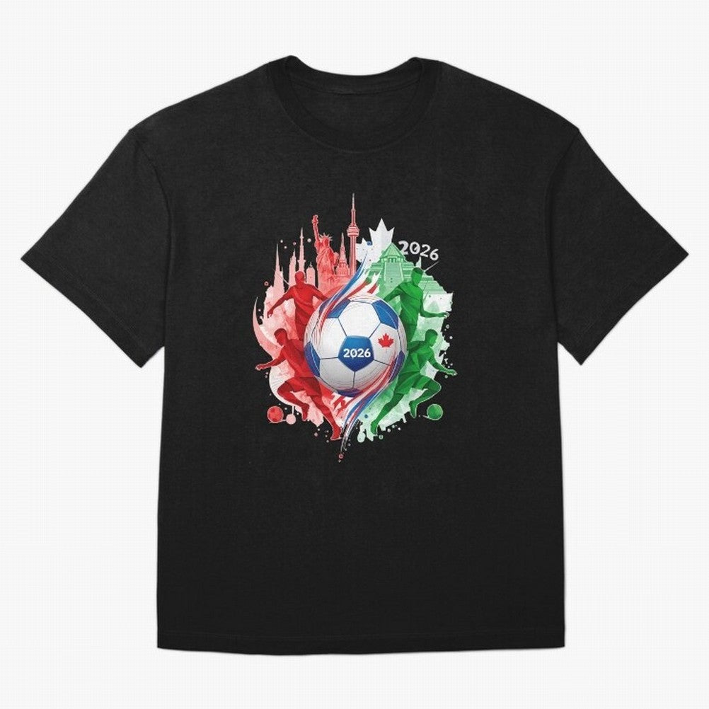 Internation Unity 2026 Classic T-Shirt Represent the Passion of Global Football Passion for FIFA World Cup 2026 USA Canada Mexico, Made for Messi, CR7 and Mbappe, Portugal, Vintage Soccer Flavor, Modern Football Stars, National Flags and Final