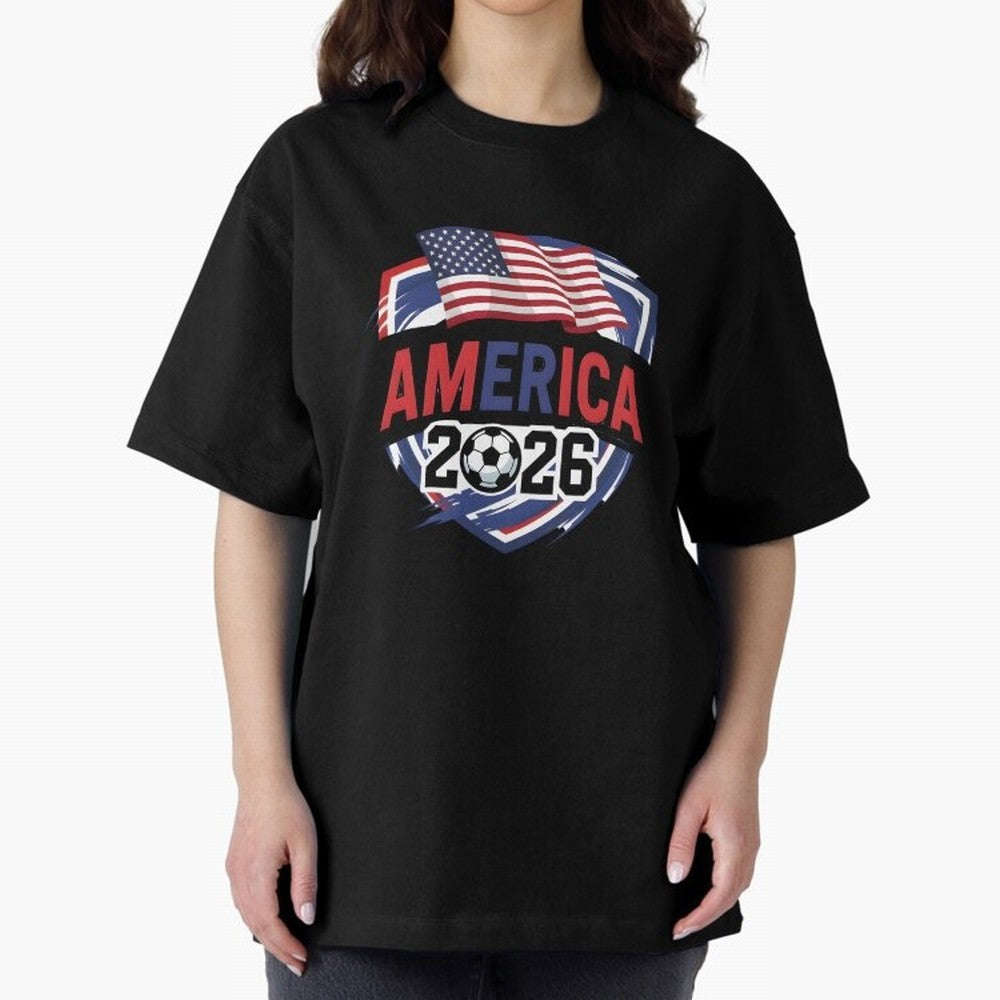 America World Cup 2026 ¨C USA Football Classic T-Shirt Build FIFA World Cup 2026 Group Stage Spirit, Highlighting Argentina, Neymar, Haaland and Cristiano Ronaldo, Sports Nostalgia, International Competition, Famous Players and Unforgettable