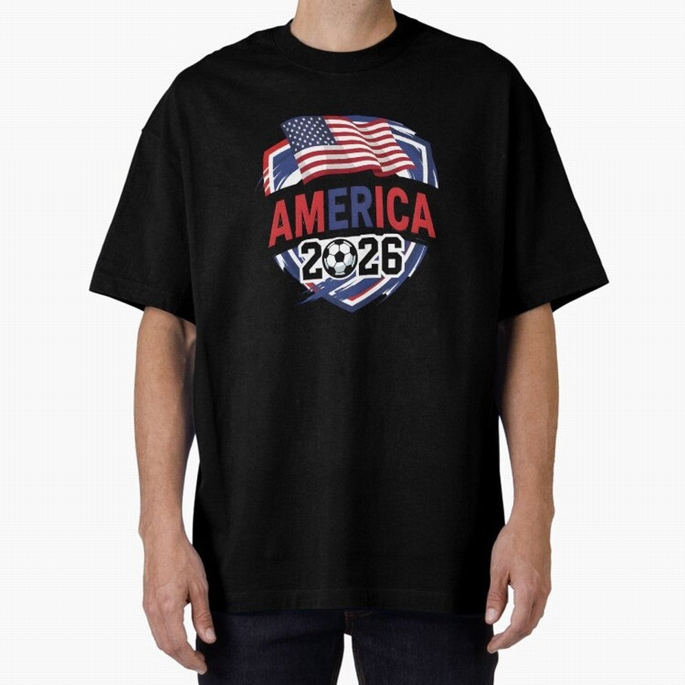 America World Cup 2026 ¨C USA Football Classic T-Shirt Build FIFA World Cup 2026 Group Stage Spirit, Highlighting Argentina, Neymar, Haaland and Cristiano Ronaldo, Sports Nostalgia, International Competition, Famous Players and Unforgettable