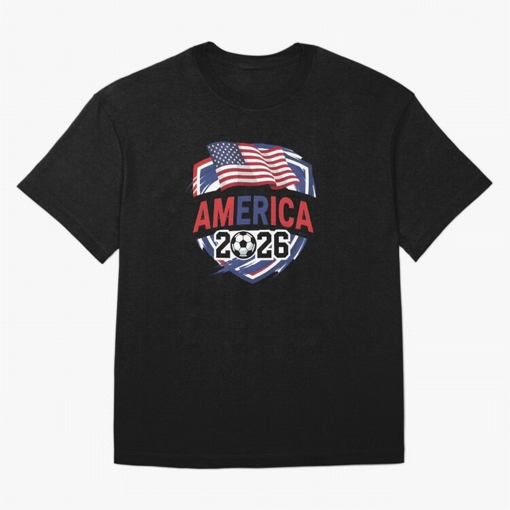 America World Cup 2026 ¨C USA Football Classic T-Shirt Build FIFA World Cup 2026 Group Stage Spirit, Highlighting Argentina, Neymar, Haaland and Cristiano Ronaldo, Sports Nostalgia, International Competition, Famous Players and Unforgettable