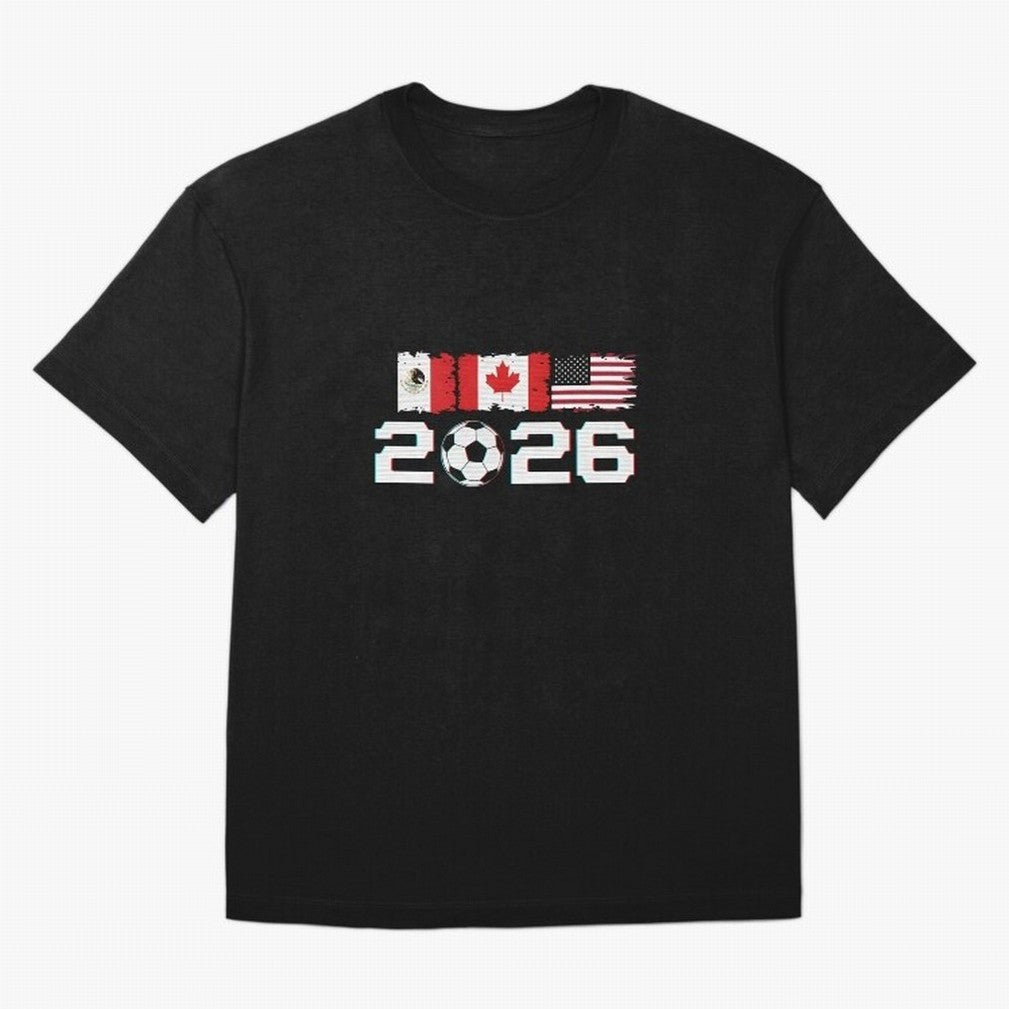 Glitched United 2026 Cup - North America Emblem Part 2 T-Shirt_82924673 Classic T-Shirt Treasure Global Football Passion for FIFA World Cup 2026, Highlighting Mbappe and Neymar, Brazil, Champion Mindset, Group Stage Buzz, Knockout Tension and