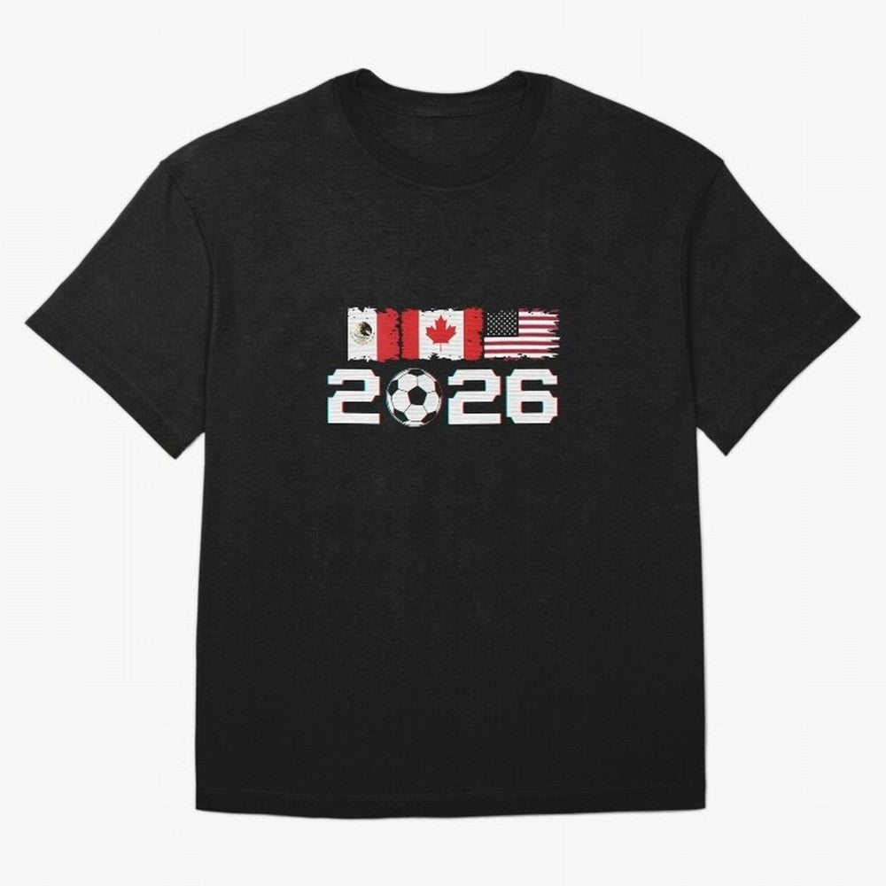 Glitched United 2026 Cup - North America Emblem Part 2 T-Shirt_82924673 Classic T-Shirt Join Supporters Worldwide for Global Football Passion for FIFA World Cup 2026 USA Canada Mexico, Driven by Haaland and Mbappe, England and Germany, Stadium