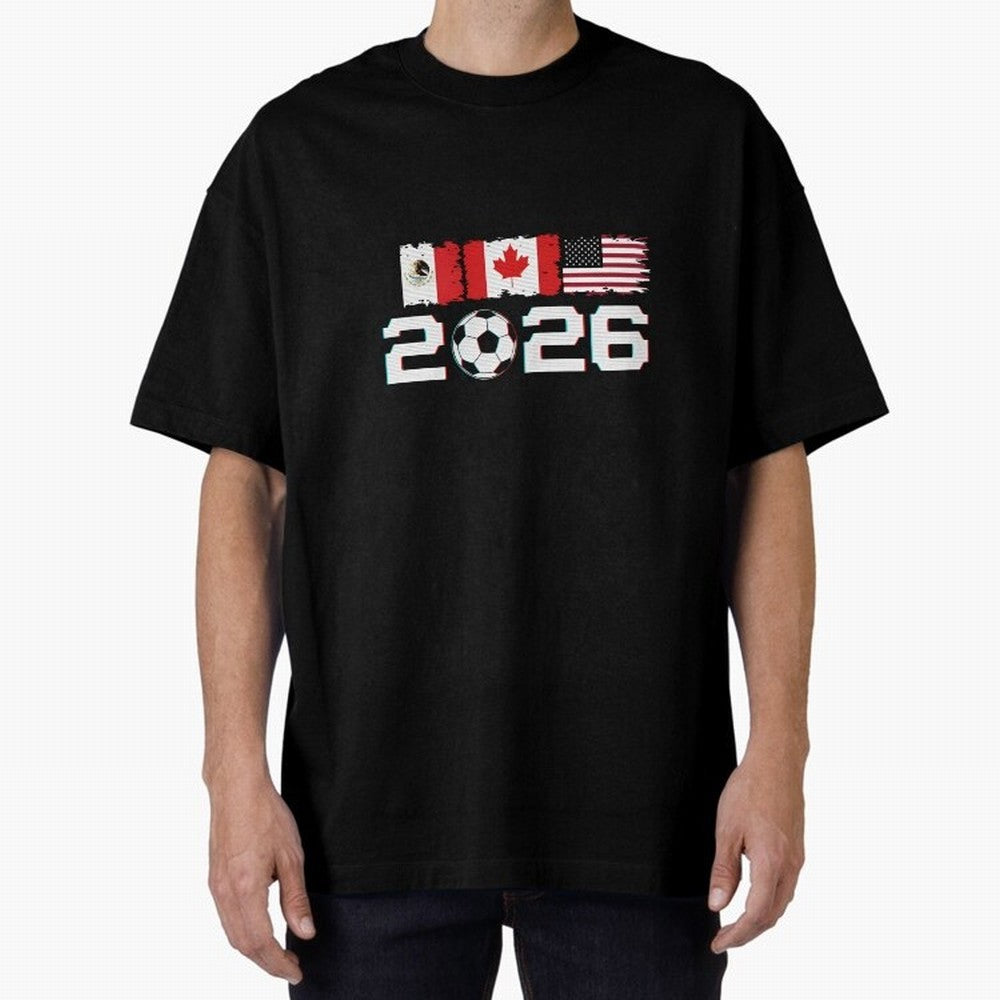 Glitched United 2026 Cup - North America Emblem Part 2 T-Shirt_82924673 Classic T-Shirt Live for the Drama of FIFA World Cup 2026 Filled with Messi, Argentina Energy, Fan Favorite Moments, National Team Passion, Big Match Drama and Soccer History;