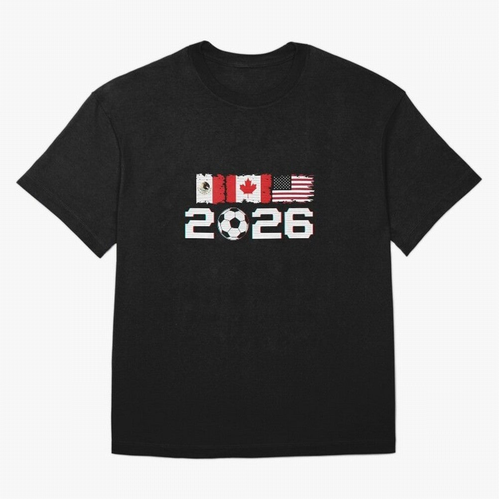 Glitched United 2026 Cup - North America Emblem Part 2 T-Shirt_82924673 Classic T-Shirt Live for the Drama of FIFA World Cup 2026 Filled with Messi, Argentina Energy, Fan Favorite Moments, National Team Passion, Big Match Drama and Soccer History;