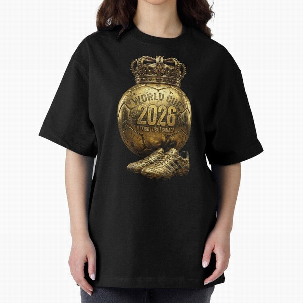 World Cup 2026 Golden Soccer Ball Crown- Mexico USA Canada Classic T-Shirt Celebrate National Team Dreams in FIFA World Cup 2026 Spirit, with France, Messi, Vintage Soccer Flavor, Modern Football Stars, National Flags and Final Night Emotion; Made