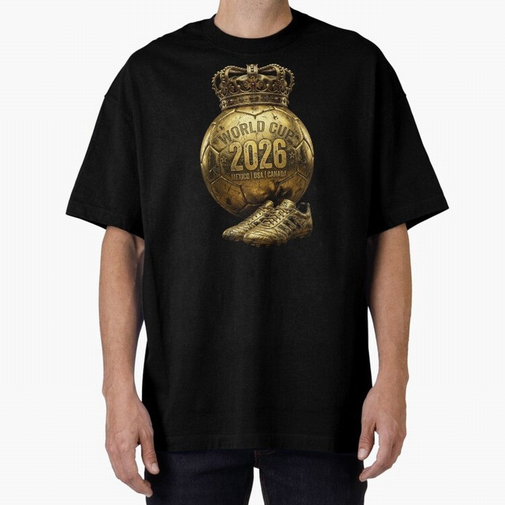World Cup 2026 Golden Soccer Ball Crown- Mexico USA Canada Classic T-Shirt Celebrate National Team Dreams in FIFA World Cup 2026 Spirit, with France, Messi, Vintage Soccer Flavor, Modern Football Stars, National Flags and Final Night Emotion; Made