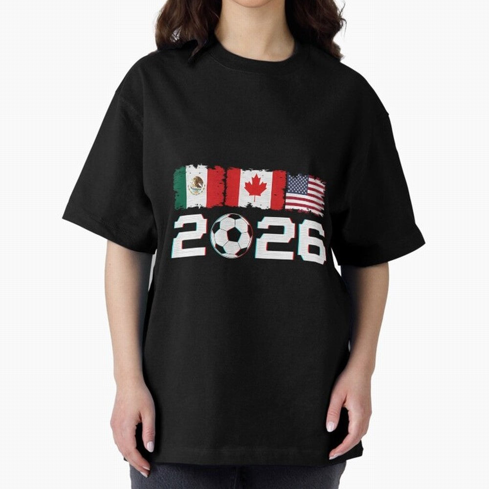 Glitched United 2026 Cup North America Emblem Part Classic T-Shirt Embrace Global Football Passion for FIFA World Cup 2026 Group Stage, Made for Haaland and Mbappe, Spain, Supporter Pride, Iconic Celebrations, Legendary Names and Global Match Day