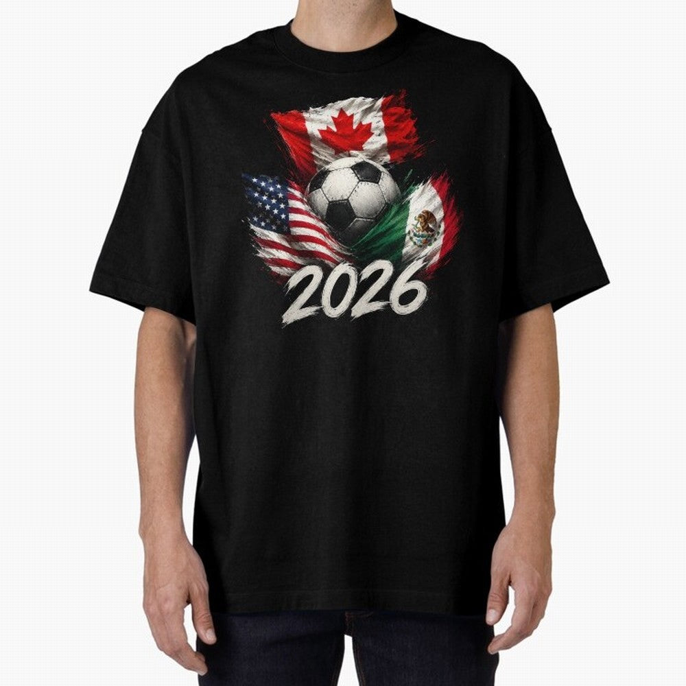 Soccer 2026 USA Canada Mexico ¨C World Football Flags Design Classic T-Shirt Embrace FIFA World Cup 2026 USA Canada Mexico Filled with Neymar, France and Portugal Energy, Vintage Soccer Flavor, Modern Football Stars, National Flags and Final Night