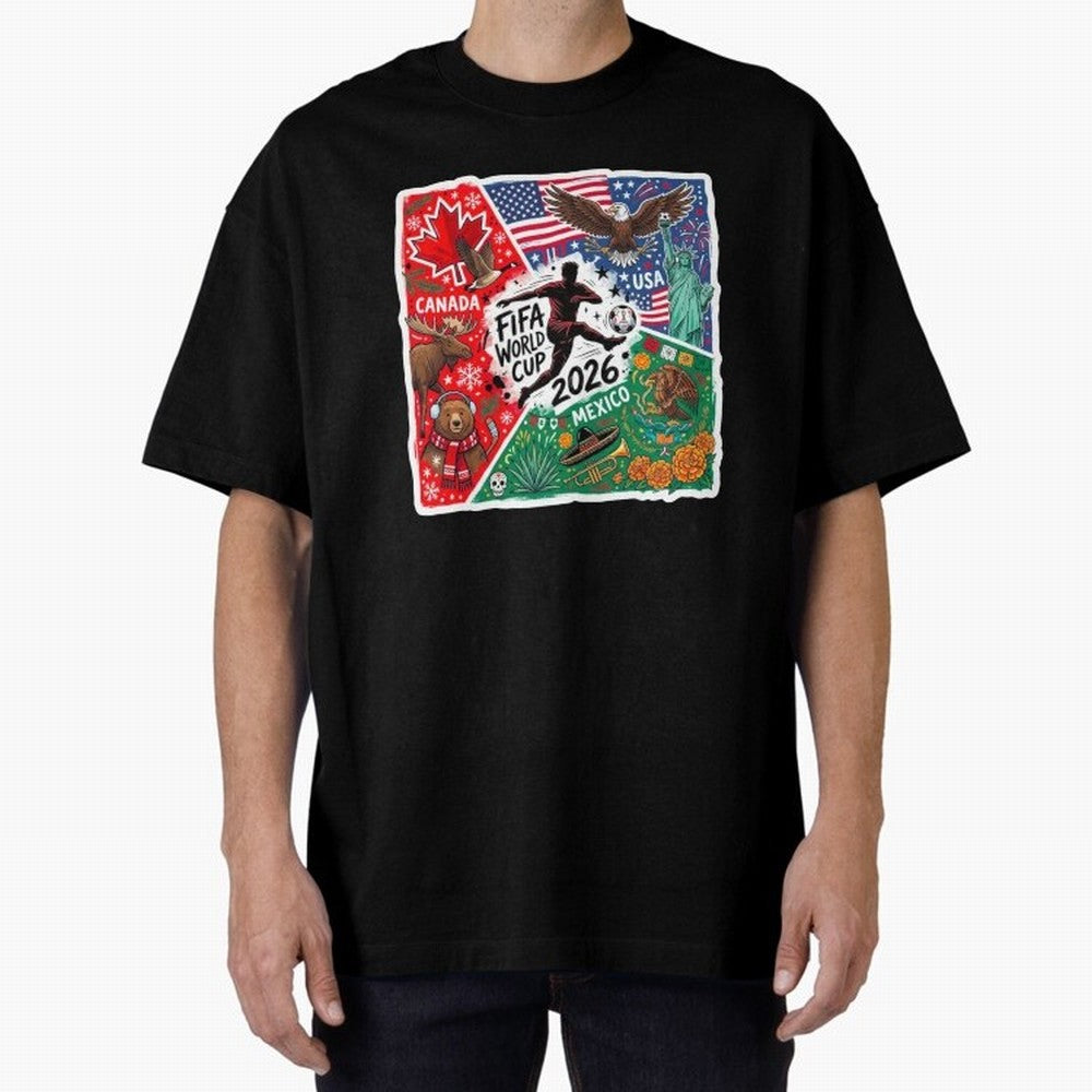 FIFA World Cup 2026 USA Canada Mexico ¨C Patriotic Football Collage Design Classic T-Shirt Feel International Energy from FIFA World Cup 2026 Group Stage Built around CR7, Portugal Energy, Supporter Pride, Iconic Celebrations, Legendary Names and