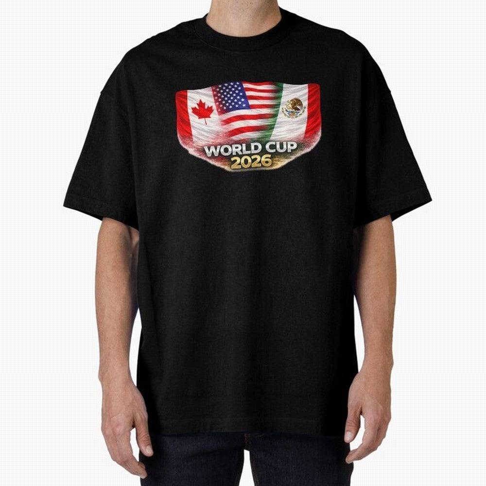 World Cup 2026 North America Flags Design ¨C USA Canada Mexico Soccer Fan Graphic Classic T-Shirt Celebrate the Biggest Stage of Global Football Passion for FIFA World Cup 2026, Filled with Cristiano Ronaldo, Argentina, France and Brazil, Champion