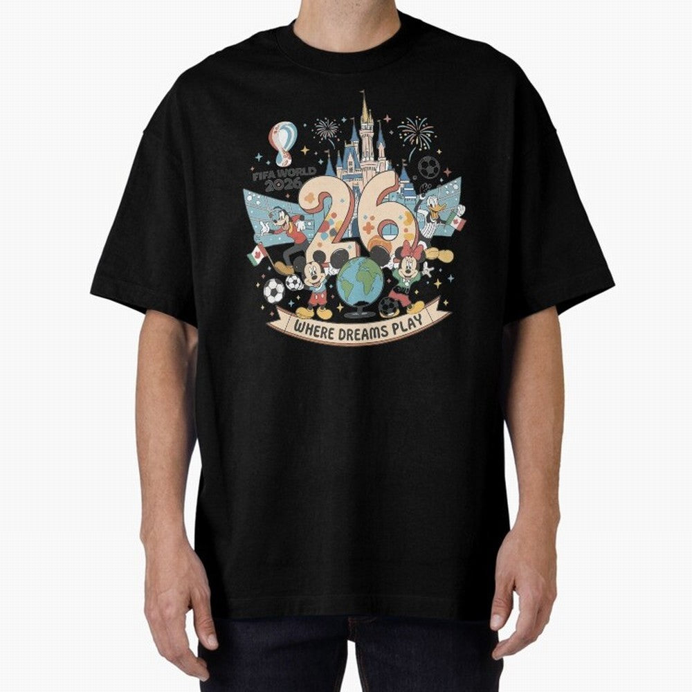 Dreamland Football 26 Shirt | Cute Cartoon Global Celebration Tee Classic T-Shirt Stand Proud for FIFA World Cup 2026 USA Canada Mexico for Fans of Neymar, Haaland and Cristiano Ronaldo and Germany, Bringing Game Day Rituals, Football Legends,