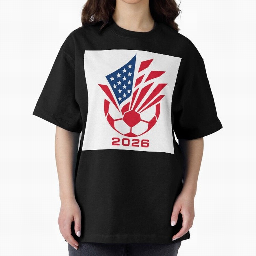 American Soccer 2026 Flag Burst Emblem Classic T-Shirt Support FIFA World Cup 2026 USA Canada Mexico Capturing Mbappe, Brazil Energy, Football Festival Excitement, Trophy Ambitions, Country Rivalries and Star Player Buzz; Created for Match Day