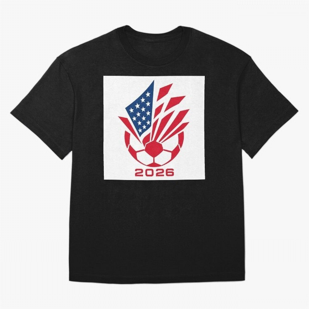 American Soccer 2026 Flag Burst Emblem Classic T-Shirt Support FIFA World Cup 2026 USA Canada Mexico Capturing Mbappe, Brazil Energy, Football Festival Excitement, Trophy Ambitions, Country Rivalries and Star Player Buzz; Created for Match Day