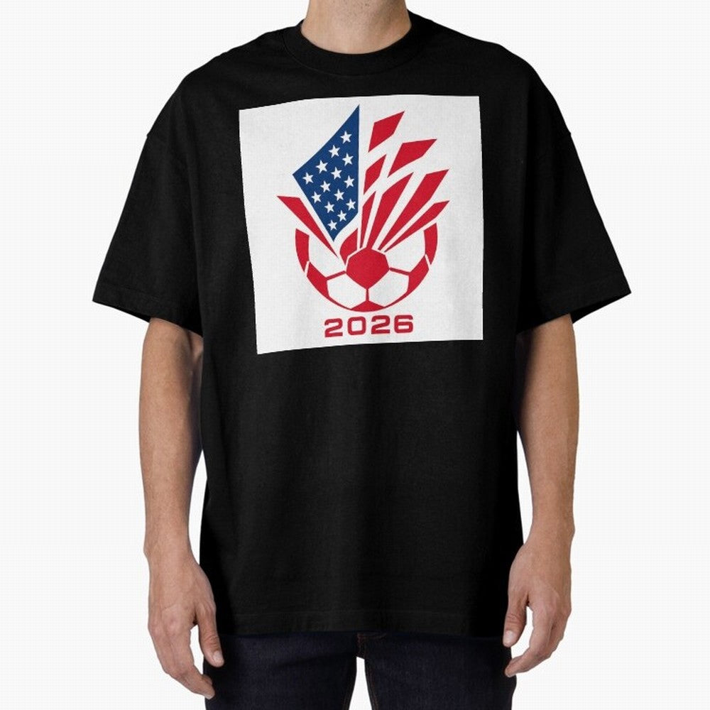 American Soccer 2026 Flag Burst Emblem Classic T-Shirt Support FIFA World Cup 2026 USA Canada Mexico Capturing Mbappe, Brazil Energy, Football Festival Excitement, Trophy Ambitions, Country Rivalries and Star Player Buzz; Created for Match Day