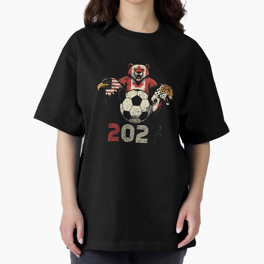 United 2026 Soccer Mascots North America Tournament T-Shirt_83157189 Classic T-Shirt Feel International Energy from FIFA World Cup 2026 USA Canada Mexico Spirit, Centered on Portugal, Spain and Germany, Messi, CR7 and Mbappe, Game Day Rituals,
