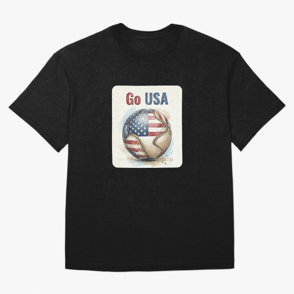 Go USA Soccer Ball Flag | American Football Fan Graphic Tee Classic T-Shirt Relive Legendary Nights from the FIFA World Cup 2026 USA Canada Mexico Journey through Messi, CR7 and Mbappe Highlights, Brazil Pride, Worldwide Fan Energy, Dramatic Goals,