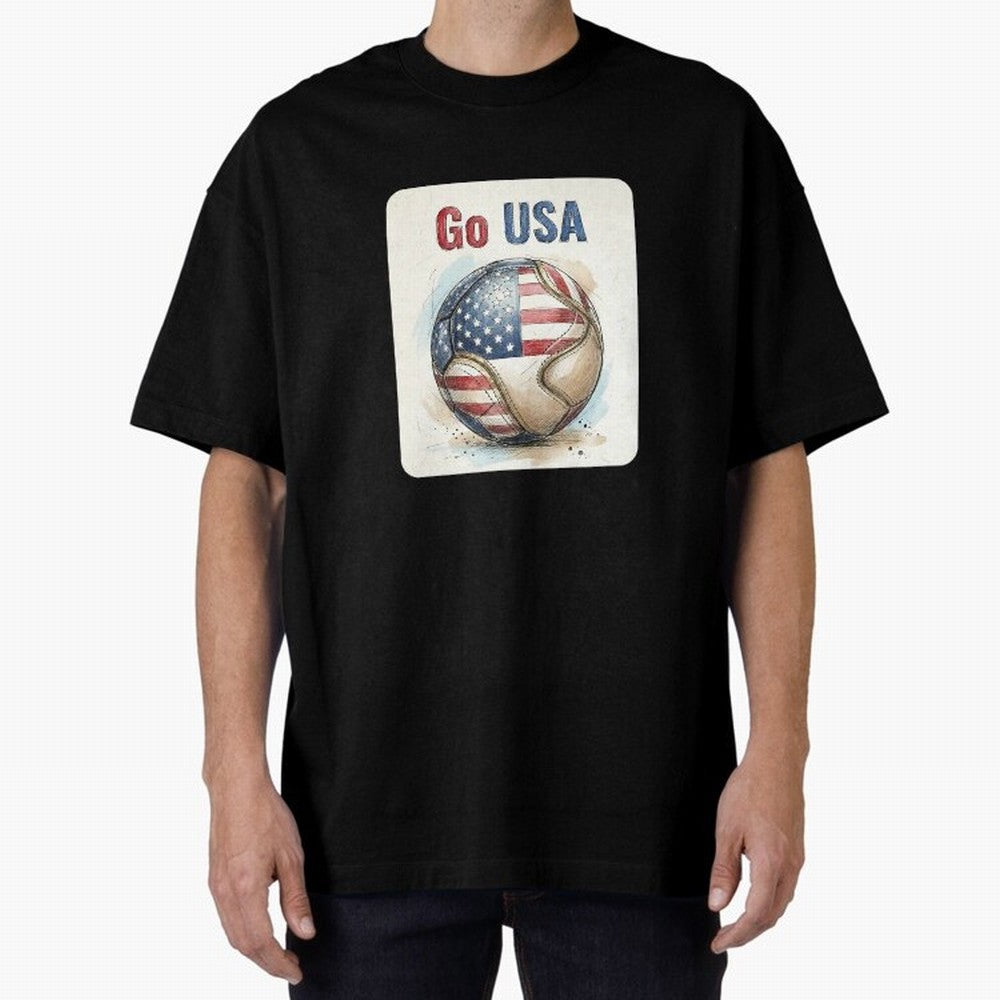 Go USA Soccer Ball Flag | American Football Fan Graphic Tee Classic T-Shirt Relive Legendary Nights from the FIFA World Cup 2026 USA Canada Mexico Journey through Messi, CR7 and Mbappe Highlights, Brazil Pride, Worldwide Fan Energy, Dramatic Goals,
