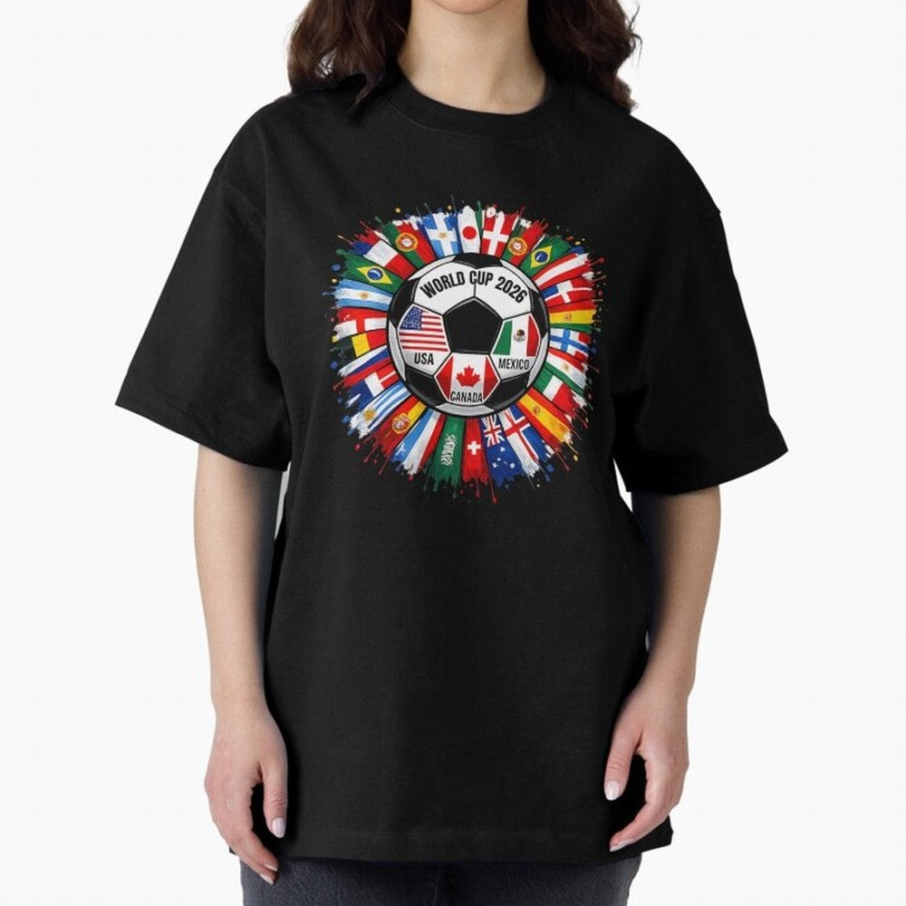 World Cup 2026 Shirt Soccer Tournament Fan Design International Flags Football Graphic Tee Sports Lover Gift Classic T-Shirt Honor Football Greatness during Global Football Passion for FIFA World Cup 2026, Highlighting CR7, Germany, Football