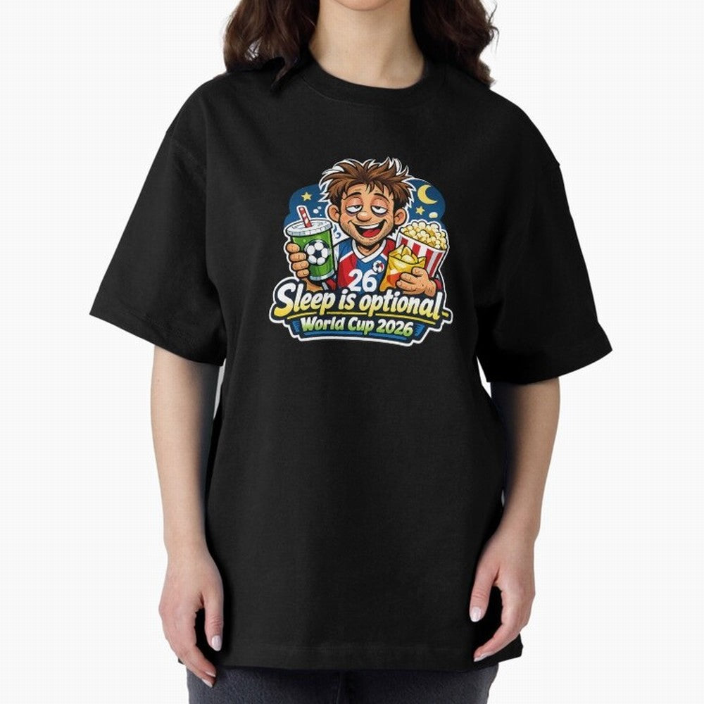 Sleep Is Optional ¨C World Cup 2026 Funny Soccer Fan Night Design Classic T-Shirt Step into FIFA World Cup 2026 Group Stage for Fans of CR7 and Messi and Brazil, Bringing Fan Favorite Moments, National Team Passion, Big Match Drama and Soccer