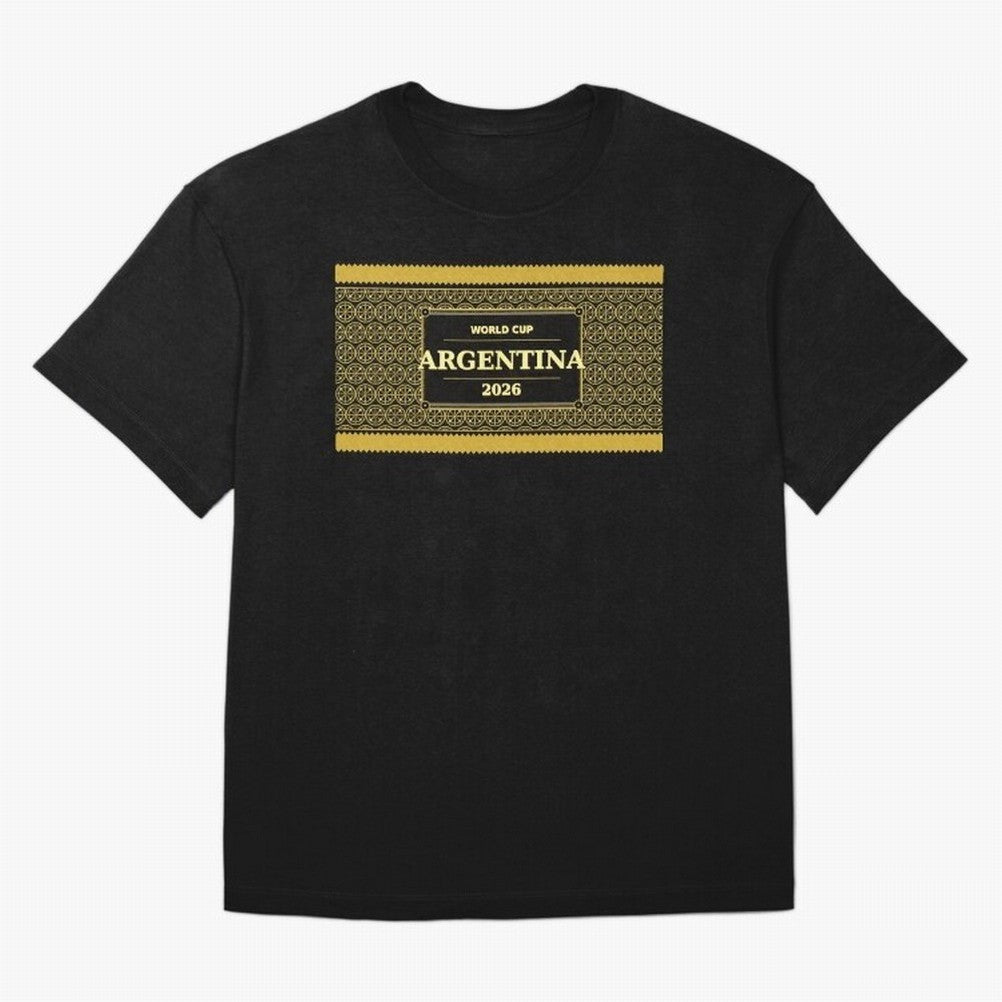Argentina Football Fan 2026 Black Gold Luxury ¡ª Defending Champions Classic T-Shirt Elevate Global Football Passion for FIFA World Cup 2026, Featuring Cristiano Ronaldo, Haaland and CR7, Brazil, Portugal and Argentina, Supporter Pride, Iconic
