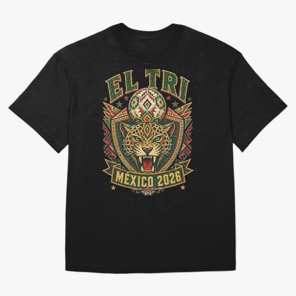 El Tri M¨¦xico 2026 World Cup Soccer T-Shirt Classic T-Shirt Remember Global Football Passion for FIFA World Cup 2026 USA Canada Mexico, Driven by Mbappe and Neymar, Spain, Vintage Soccer Flavor, Modern Football Stars, National Flags and Final