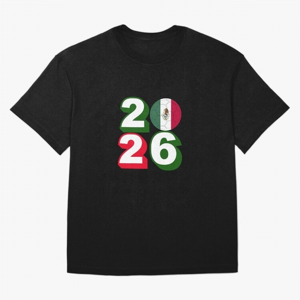 Mexico 2026 Soccer Ball Classic T-Shirt Turn Every Weekend Toward FIFA World Cup 2026 USA Canada Mexico Connected to Haaland and Mbappe, Brazil, Portugal and Argentina Energy, Sports Nostalgia, International Competition, Famous Players and