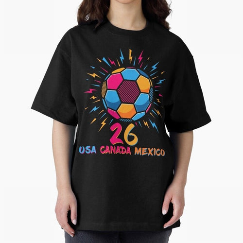 2026 Colorful Soccer Ball USA Canada Mexico 26 Classic T-Shirt Join Supporters Worldwide for FIFA World Cup 2026 USA Canada Mexico with Cristiano Ronaldo, England and Germany Energy, Global Supporter Spirit, Legendary Goals, National Colors and