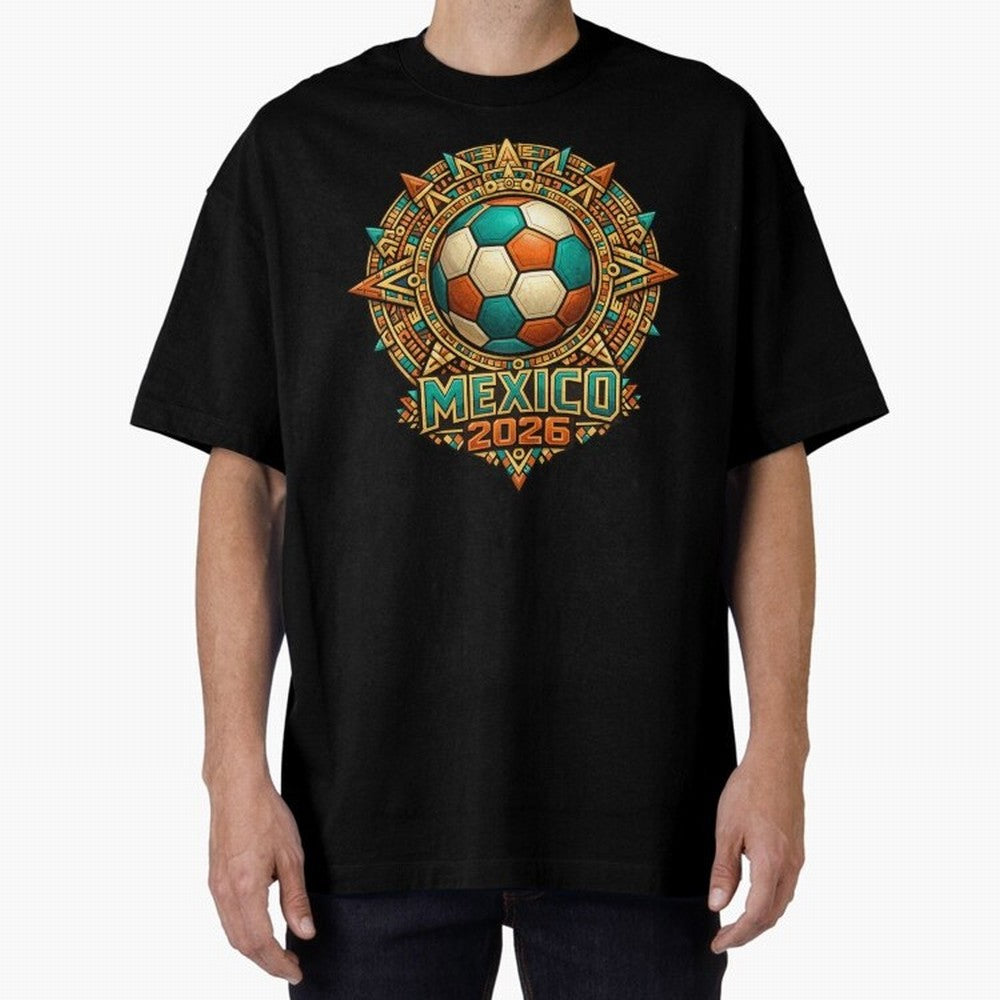 Mexico 2026 World Cup T-Shirt - Aztec Soccer Design - Mexican Heritage Football Tee Classic T-Shirt Support the Legends of FIFA World Cup 2026 Group Stage Capturing Messi, CR7 and Mbappe, Argentina Energy, Champion Mindset, Group Stage Buzz,