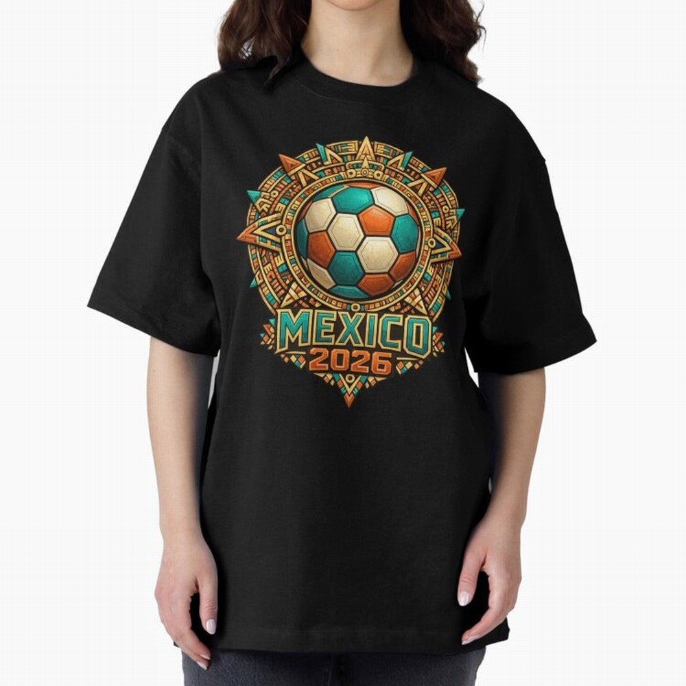 Mexico 2026 World Cup T-Shirt - Aztec Soccer Design - Mexican Heritage Football Tee Classic T-Shirt Support the Legends of FIFA World Cup 2026 Group Stage Capturing Messi, CR7 and Mbappe, Argentina Energy, Champion Mindset, Group Stage Buzz,
