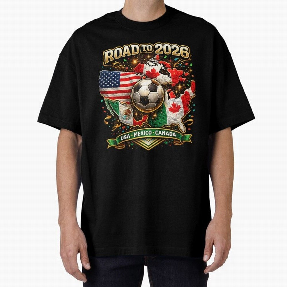 Road to 2026 Soccer Tournament - USA Mexico Canada Flags Classic T-Shirt Refresh the FIFA World Cup 2026 Group Stage Journey through Neymar, Haaland and Cristiano Ronaldo Highlights, Argentina, France and Brazil Pride, Match Day Excitement,