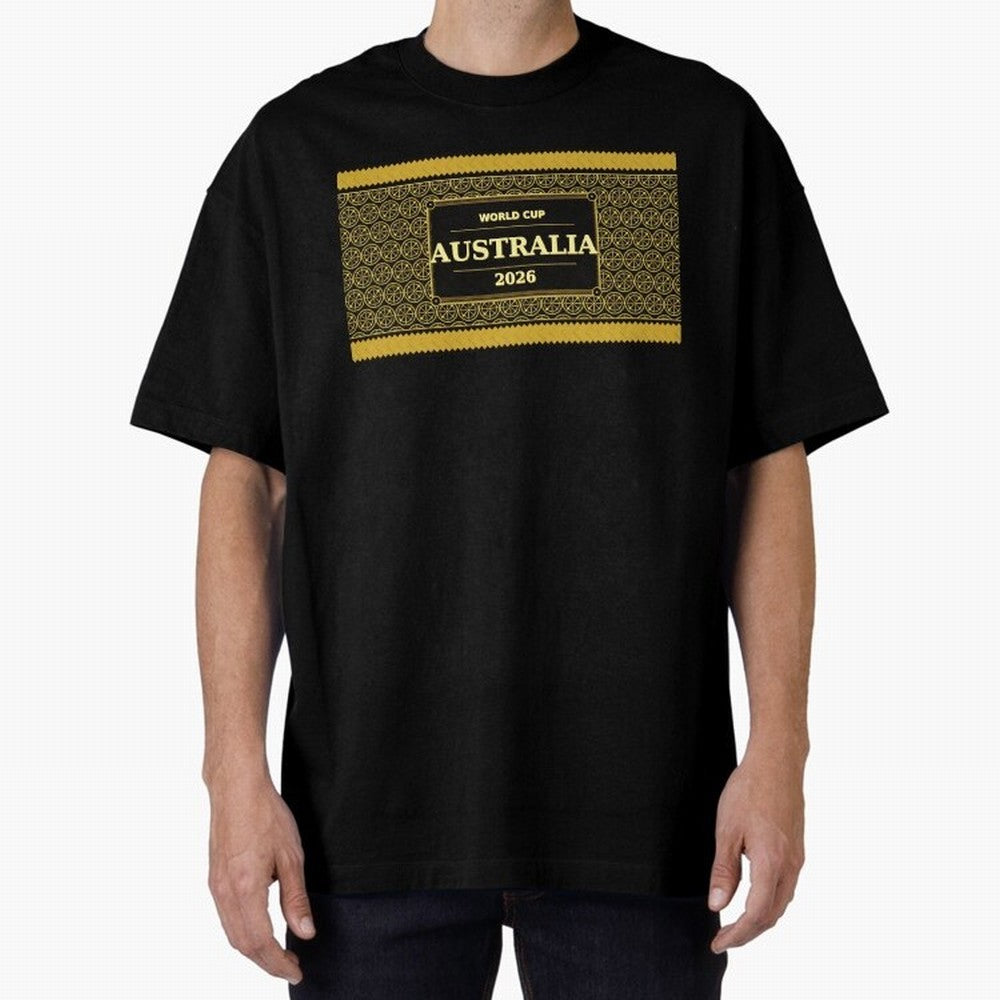 Australia Football Fan 2026 Black Gold Luxury Wrap ¡ª Socceroos Soccer Fan Classic T-Shirt Create FIFA World Cup 2026 USA Canada Mexico Spirit, Connected to Argentina and Brazil, Cristiano Ronaldo, Haaland and CR7, Vintage Soccer Flavor, Modern