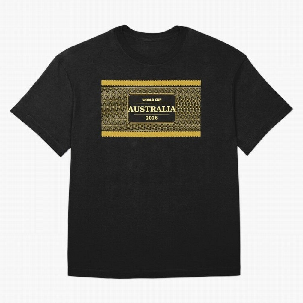 Australia Football Fan 2026 Black Gold Luxury Wrap ¡ª Socceroos Soccer Fan Classic T-Shirt Create FIFA World Cup 2026 USA Canada Mexico Spirit, Connected to Argentina and Brazil, Cristiano Ronaldo, Haaland and CR7, Vintage Soccer Flavor, Modern