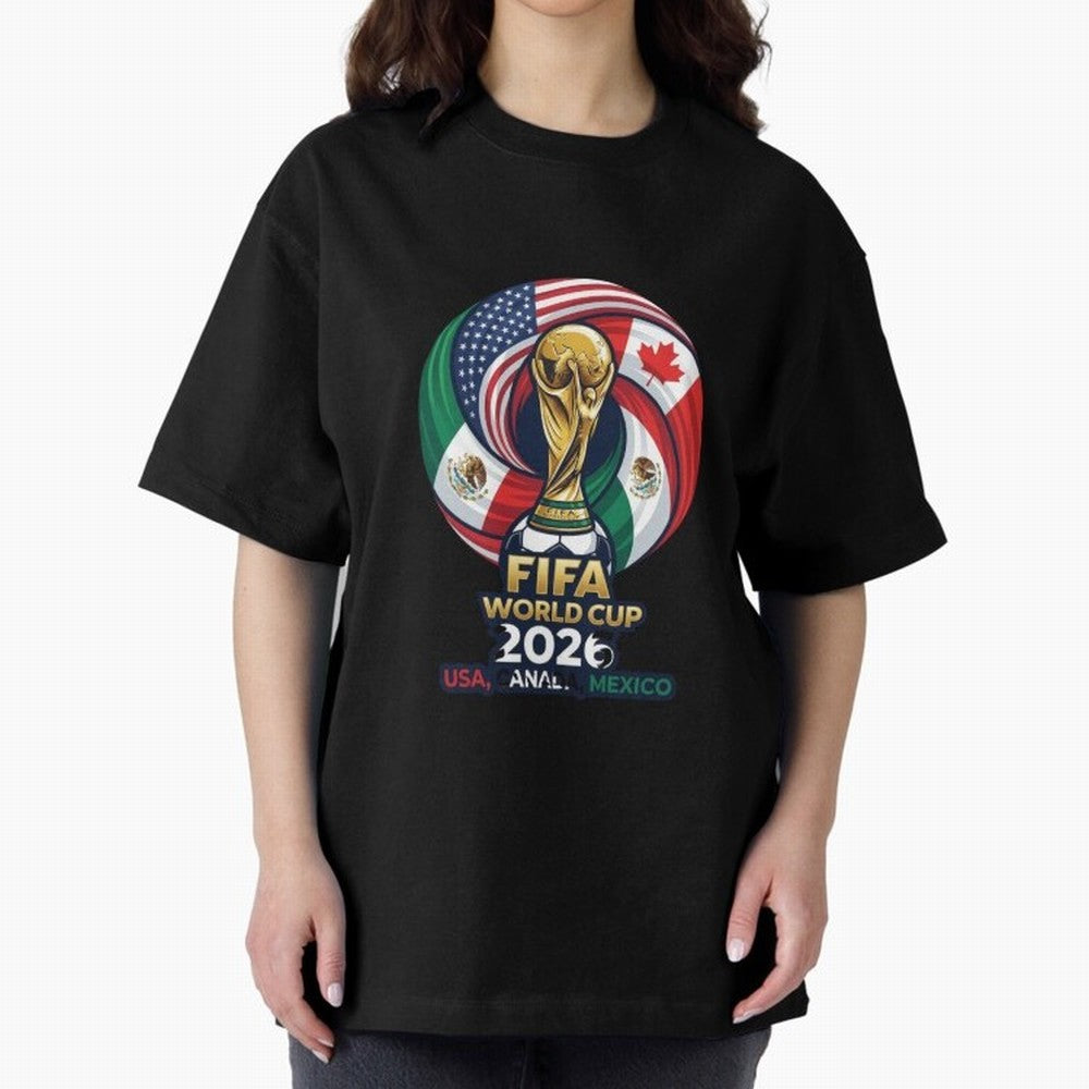 Glossy Host Nations Trophy Shield Classic T-Shirt Represent the Passion of FIFA World Cup 2026 USA Canada Mexico Spirit, Highlighting Netherlands, Haaland and Mbappe, Goal Celebration Energy, Supporter Heritage, Football Icons and Worldwide